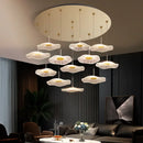 GobekUsa Lotus Leaf Tea Art Spiral Staircase Chandelier - Chinese Style Pendant Light