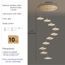 GobekUsa Lotus Leaf Tea Art Spiral Staircase Chandelier - Chinese Style Pendant Light