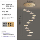 GobekUsa Lotus Leaf Tea Art Spiral Staircase Chandelier - Chinese Style Pendant Light