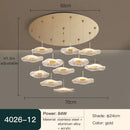GobekUsa Lotus Leaf Tea Art Spiral Staircase Chandelier - Chinese Style Pendant Light