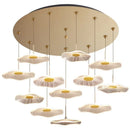 GobekUsa Lotus Leaf Tea Art Spiral Staircase Chandelier - Chinese Style Pendant Light