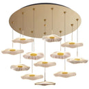 GobekUsa Lotus Leaf Tea Art Spiral Staircase Chandelier - Chinese Style Pendant Light
