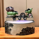 GobekUsa Lotus Leaf Water Feature: Feng Shui Fish Tank Circulation Wheel for Housewarming