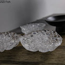 Modern clear glass lotus seedpod resin sculpture living room decor by Decorbites