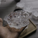 Modern clear glass lotus seedpod resin sculpture living room decor by Decorbites