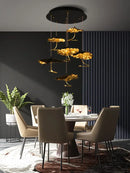GobekUsa Lotus Staircase LED Chandelier - Multi-Head Copper Black Gold Hanging Lamp