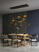 GobekUsa Lotus Staircase LED Chandelier - Multi-Head Copper Black Gold Hanging Lamp