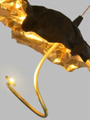 GobekUsa Lotus Staircase LED Chandelier - Multi-Head Copper Black Gold Hanging Lamp