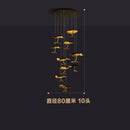 GobekUsa Lotus Staircase LED Chandelier - Multi-Head Copper Black Gold Hanging Lamp