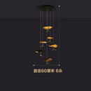 GobekUsa Lotus Staircase LED Chandelier - Multi-Head Copper Black Gold Hanging Lamp