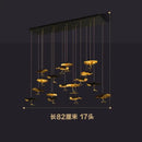 GobekUsa Lotus Staircase LED Chandelier - Multi-Head Copper Black Gold Hanging Lamp