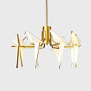 GobekUsa Love Bird Chandelier Lighting - White Gold Designer Lustre for Dining Room