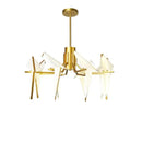 GobekUsa Love Bird Chandelier Lighting - White Gold Designer Lustre for Dining Room