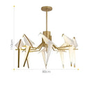 GobekUsa Love Bird Chandelier Lighting - White Gold Designer Lustre for Dining Room
