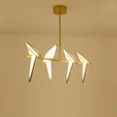 GobekUsa Love Bird Chandelier Lighting - White Gold Designer Lustre for Dining Room