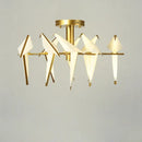 GobekUsa Love Bird Chandelier Lighting - White Gold Designer Lustre for Dining Room