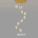 GobekUsa Love Chandelier: Luxury Crystal Gold Lighting for Staircase & Living Room