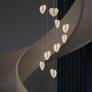 GobekUsa Love Chandelier: Luxury Crystal Gold Lighting for Staircase & Living Room