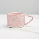 Pink speckled love handle ceramic cup kitchen breakfast mug by Decorbites