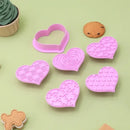Pink silicone heart biscuit cutter set kitchen decorating tools by Decorbites