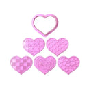 Pink silicone heart biscuit cutter set kitchen decorating tools by Decorbites