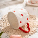 Hand painted pastel love heart ceramic mug kitchen coffee cup by Decorbites