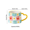 Hand painted pastel love heart ceramic mug kitchen coffee cup by Decorbites