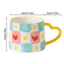 Hand painted pastel love heart ceramic mug kitchen coffee cup by Decorbites