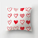 Valentine’s white love heart print pillow covers living room decor by Decorbites