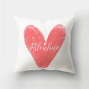 Valentine’s white love heart print pillow covers living room decor by Decorbites