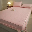 GobekUsa Love Pattern Cotton Fitted Sheet Single - Anti-Slip, Dustproof & Luxury