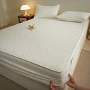 GobekUsa Love Pattern Cotton Fitted Sheet Single - Anti-Slip, Dustproof & Luxury