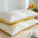 Love printed pillowcase set white & olive green bedroom decor by Decorbites