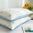 Love printed pillowcase set white & olive green bedroom decor by Decorbites