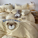 GobekUsa Lovely Bear & Sheep Embroidered Bedding Set - Duvet Cover, Sheets, Pillowcase