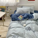 GobekUsa Lovely Bear & Sheep Embroidered Bedding Set - Duvet Cover, Sheets, Pillowcase