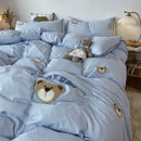 GobekUsa Lovely Bear & Sheep Embroidered Bedding Set - Duvet Cover, Sheets, Pillowcase