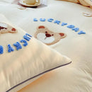 GobekUsa Lovely Bear & Sheep Embroidered Bedding Set - Duvet Cover, Sheets, Pillowcase