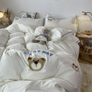 GobekUsa Lovely Bear & Sheep Embroidered Bedding Set - Duvet Cover, Sheets, Pillowcase