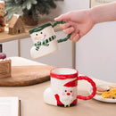 Lovely christmas socks ceramic mug red & green kitchen gift cup by Decorbites