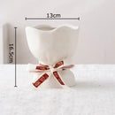 GobekUsa Lovely Ribbon Ceramic Vase Set for Cute Room Aesthetic Decor