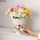 GobekUsa Lovely Ribbon Ceramic Vase Set for Cute Room Aesthetic Decor