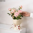 GobekUsa Lovely Ribbon Ceramic Vase Set for Cute Room Aesthetic Decor