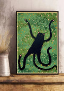 Whimsical black and white cat paper poster set for bedroom decor by Decorbites