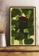 Whimsical black and white cat paper poster set for bedroom decor by Decorbites