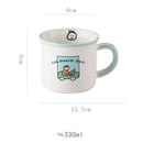 Decorbites lovers cartoon pattern porcelain mug with lid dining room by Decorbites