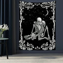 GobekUsa Lovers Skull Tapestry Wall Hanging Black White Romantic Skeleton Home Decor