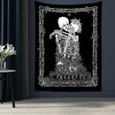GobekUsa Lovers Skull Tapestry Wall Hanging Black White Romantic Skeleton Home Decor