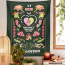 Psychedelic dark green decorbites lovers tapestry bedroom wall hanging by Decorbites