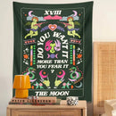 Psychedelic dark green decorbites lovers tapestry bedroom wall hanging by Decorbites